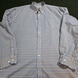 LL Bean Blue and Yellow Checkered Men's Shirt